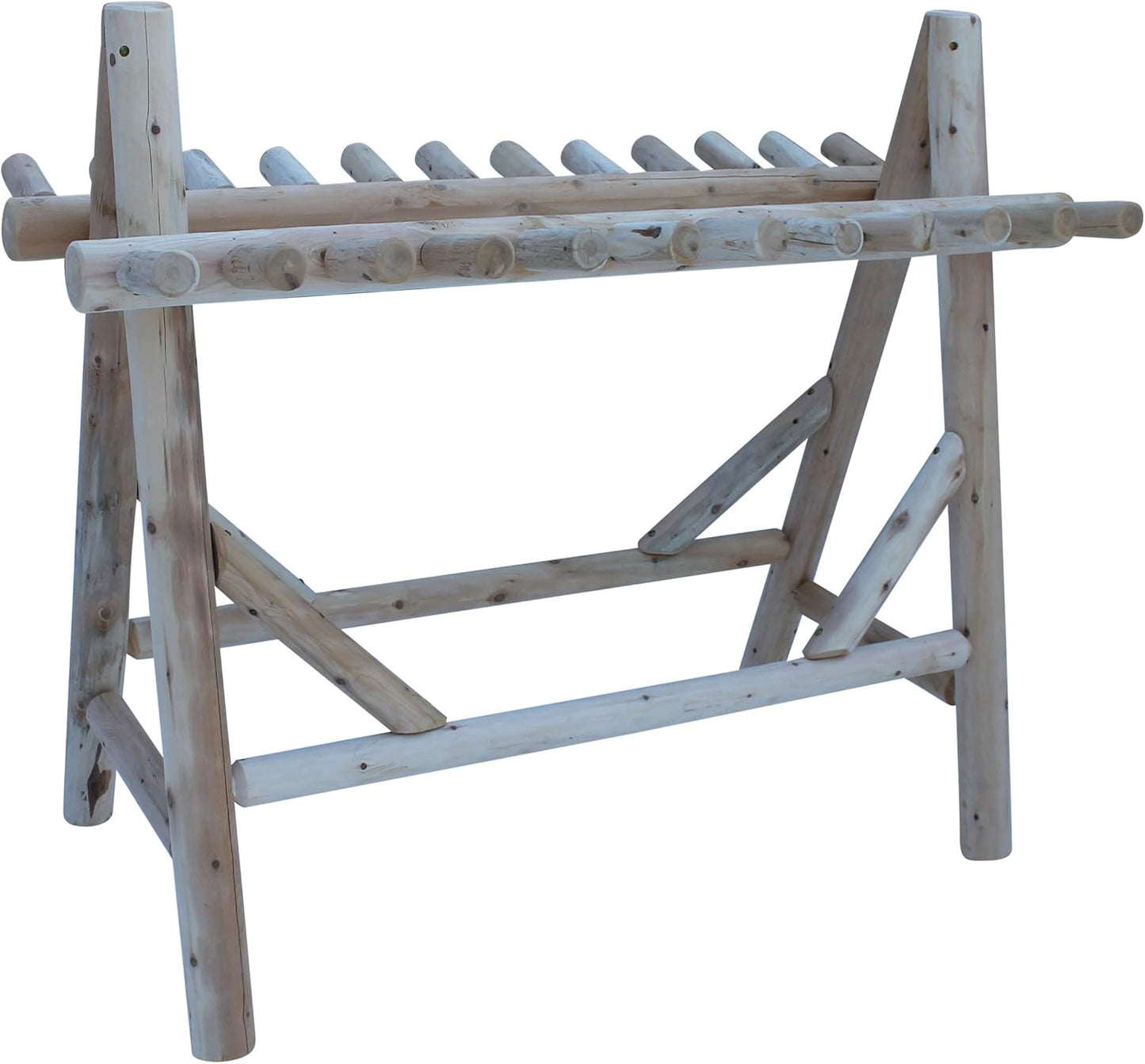 22-Place Freestanding Ski Log Racks, Pole Ski Holders, Garage Racks for Organization, Pole Stands, Snowboard Rack Garage, Snow Skis Sports Storage - Unfinished