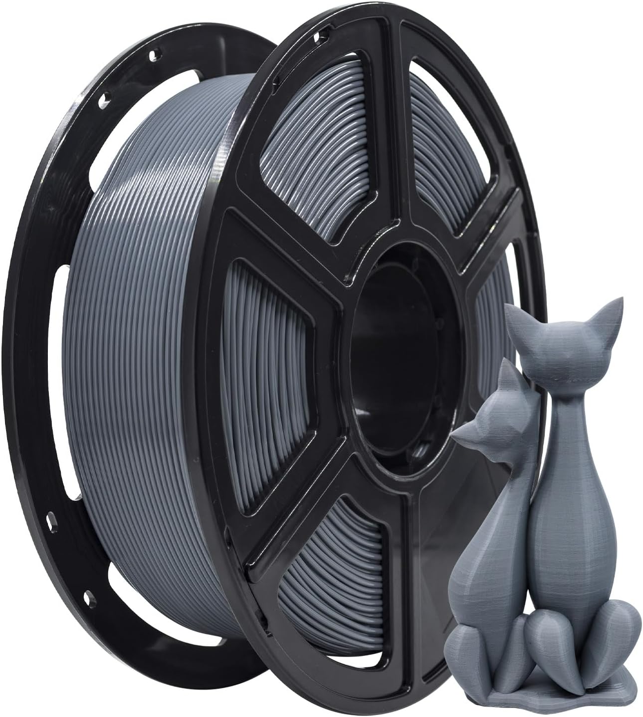 FLASHFORGE PLA Filament 1.75mm, 3D Printer Filament 1kg (2.2lbs) Spool, Dimensional Accuracy +/- 0.02mm, 3D Printing Filament Easy to Use and Fits for Most FDM 3D Printers (Grey)