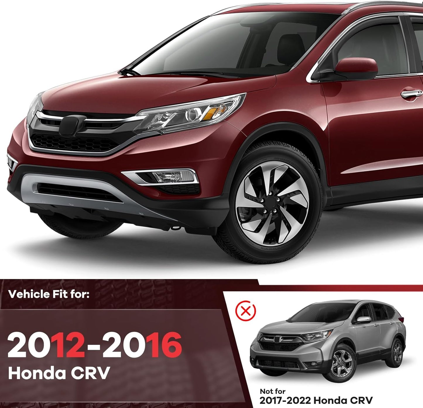 in Channel Window Visors Rain Guards Fit for 2012 2013 2014 2015 2016 Honda CRV, Durable Vent Wind Deflectors Shades Shield for 12 13 14 15 16 CR-V SUV