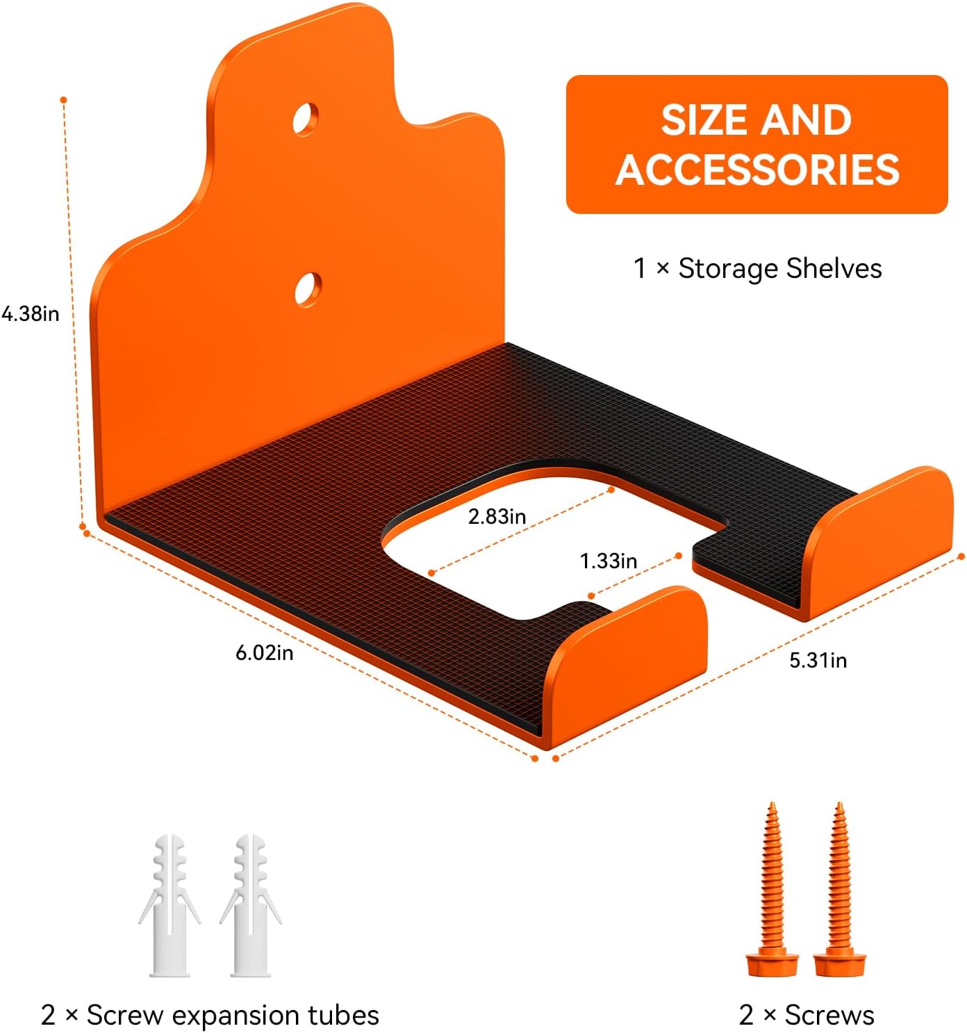 Garage Organizer Trimmer Rack, Garden Power Tool Hanger Weed Whackers Holder Wall Mounted for Grass Trimmer, Hedge Trimmer, Garage Trimmer, Garden Tools,3 Pack(Orange)
