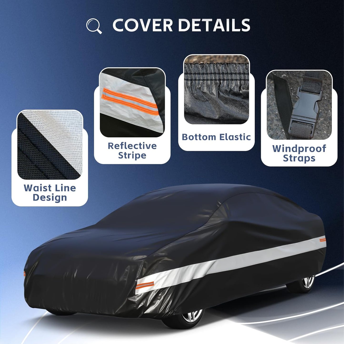 10 Layers Car Cover Custom Fit for Dodge Challenger SRT Hellcat Demon,Waterproof All Weather for Automobiles, Outdoor Full Cover Sun UV Rain Protection with Cotton.Black