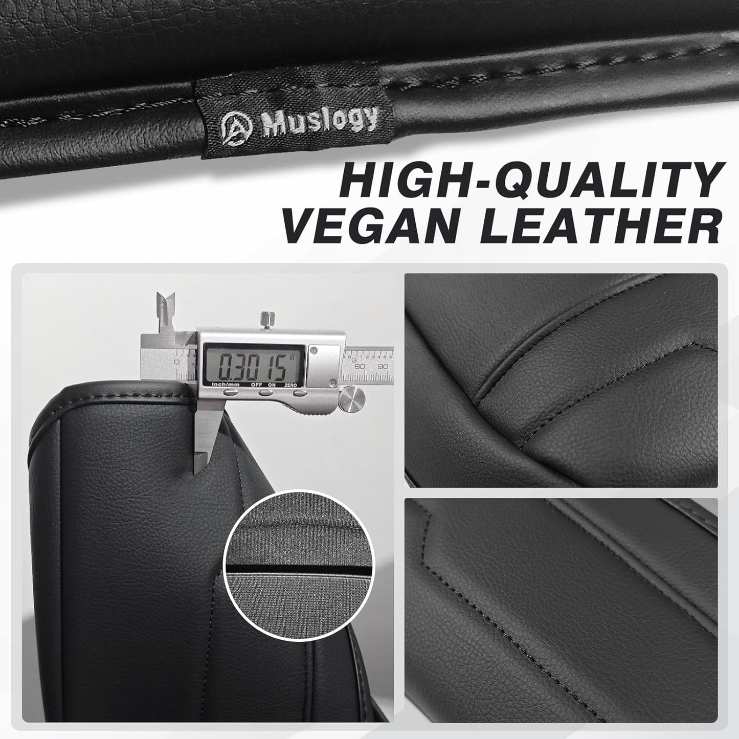 Muslogy Center Console Armrest Cover Compatible with Chevy Silverado & GMC Sierra 1500 2500 3500 2022-2025 Comfort Armrest Pad Arm Rest Cushion Vegan Leather Protector Regular Thick(Bucket Seat ONLY)