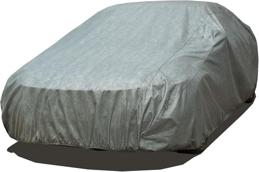All Weather Waterproof Car Cover, 7-Layer Non-Woven Cotton Car Covers for Automobiles Car Snow Cover, Full Exterior Covers, Winter Rain Sun Sedan, Grey, Size Sedan C5
