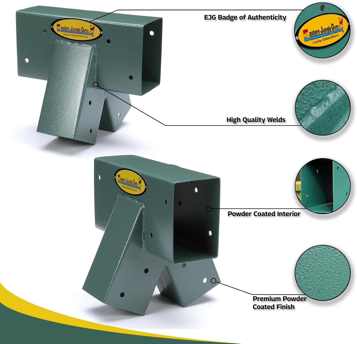 Easy 1-2-3 90° A-Frame Swing Set Bracket Heavy Duty for Ez, Simple Install - DIY Swing Set Parts