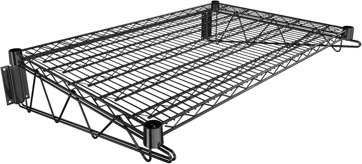 24" x 36" Black Epoxy Wire Wall Mount Shelf