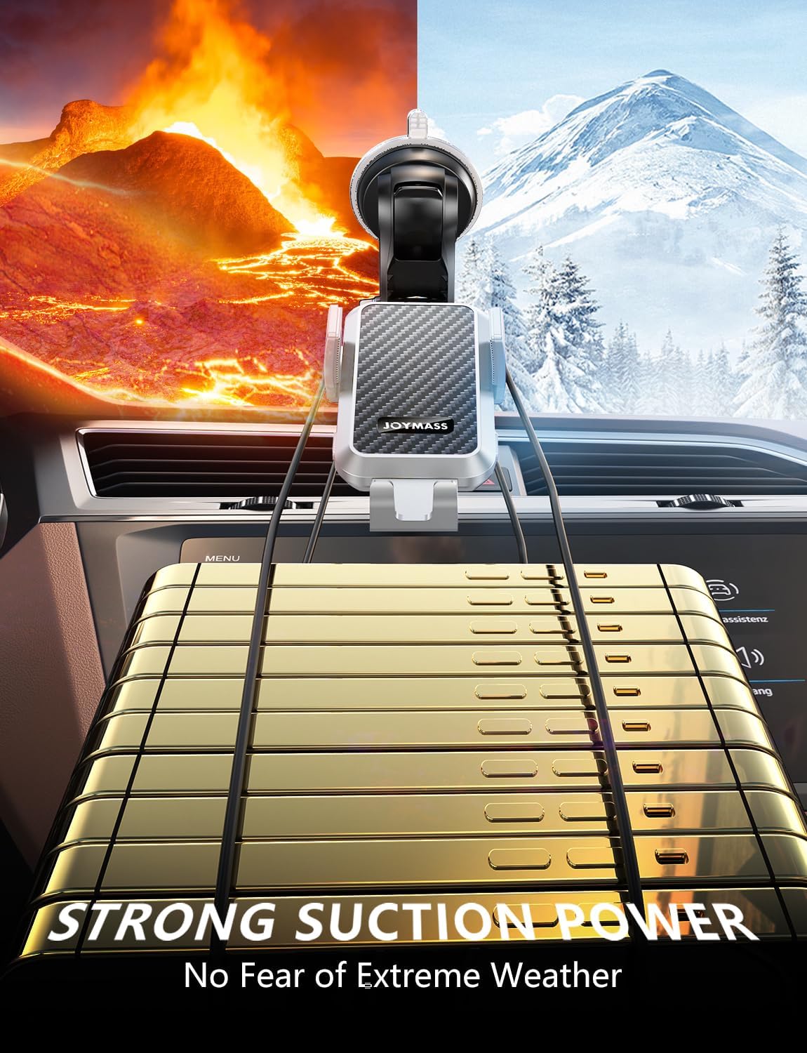 Wireless Car Charger, Phone Holders for Your Car, 15W Auto Clamping Phone Mount Car Accessories for iPhone 16 15 14 13 12 Mini Pro Max, Samsung Galaxy S24 Ultra S23 S22+ Note 20, etc - Silver