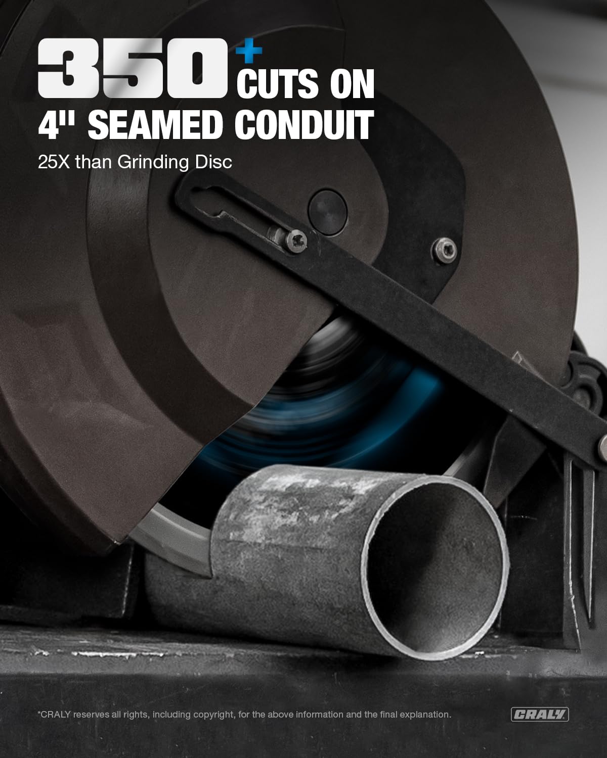 CRALY 14 Inch 66 Teeth Steel and Ferrous Metal Cutting Circular Saw Blade, 1 Inch Arbor, Thin Kerf, Professional Cermet Carbide Tipped Blade for Angle Iron, Threaded Rod, EMT Conduit(C1466MC)