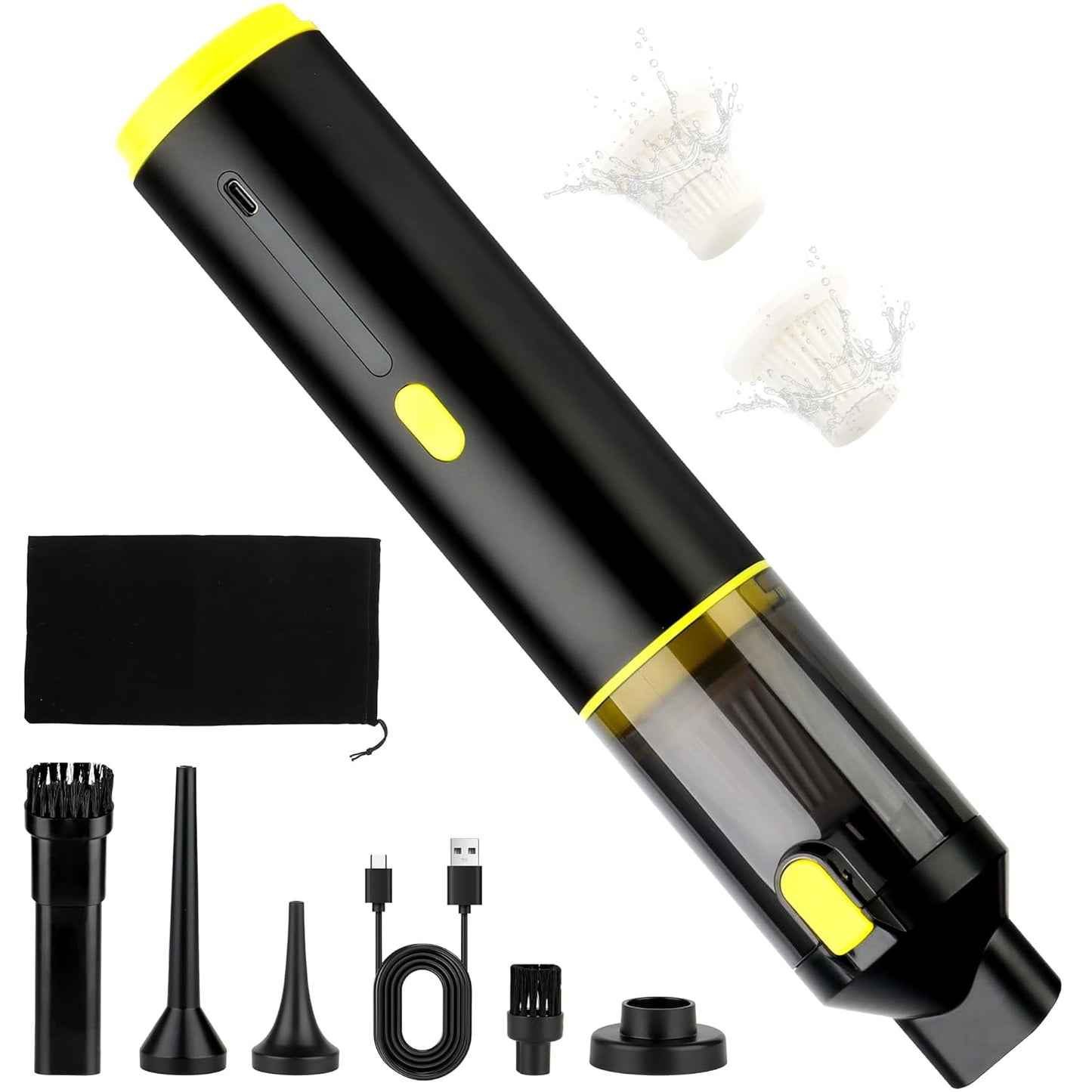 Cros 4-in-1 Mini Cordless Vacuum Cleaner, 21kPa Powerful Suction, Portable Handheld Vacuum for Car & Home, Type-C Rechargeable, Compact & Lightweight