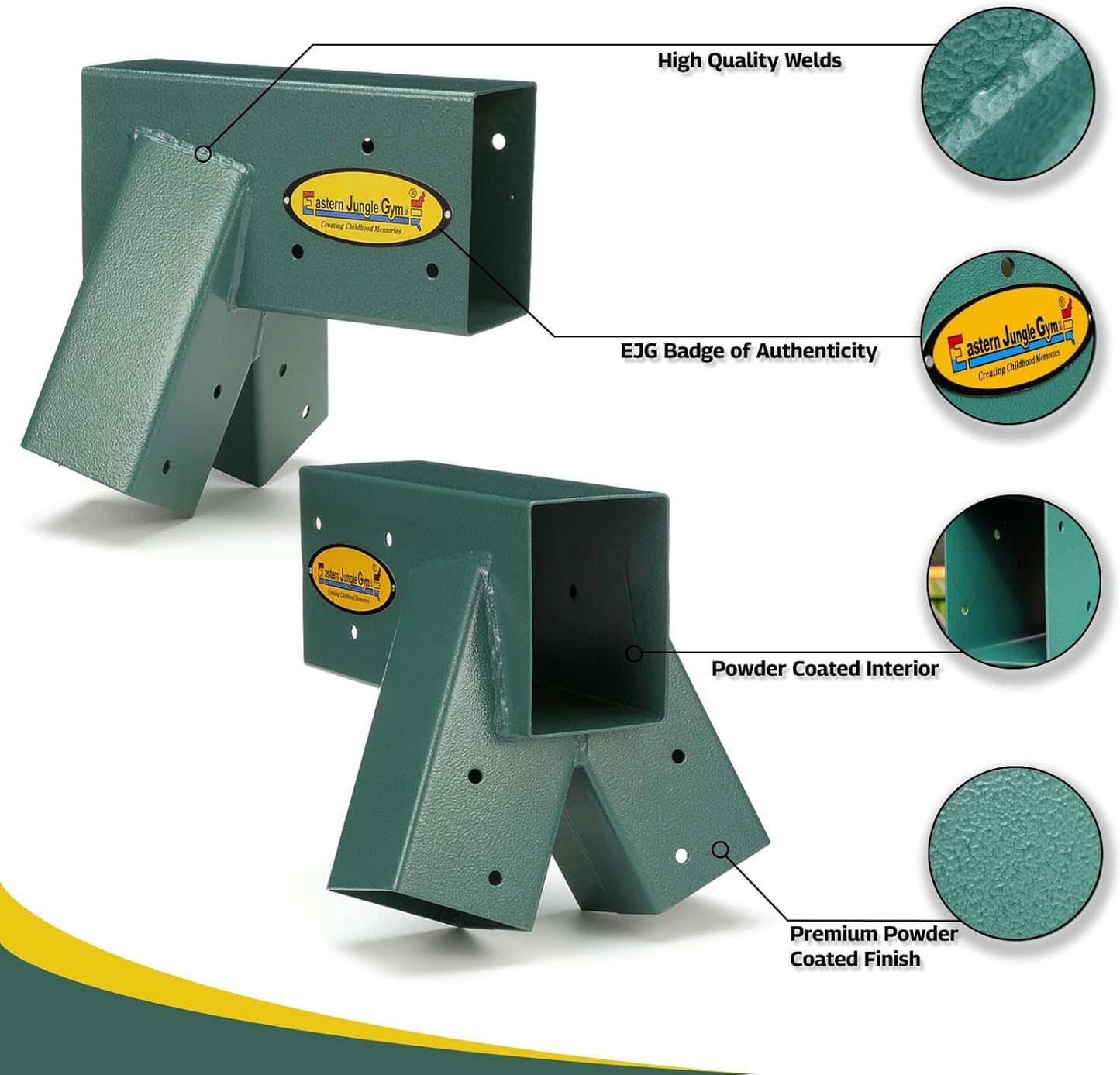 Eastern Jungle Gym Easy 1-2-3 A-Frame 2 Brackets for Swing Set with All Mounting Hardware, Green