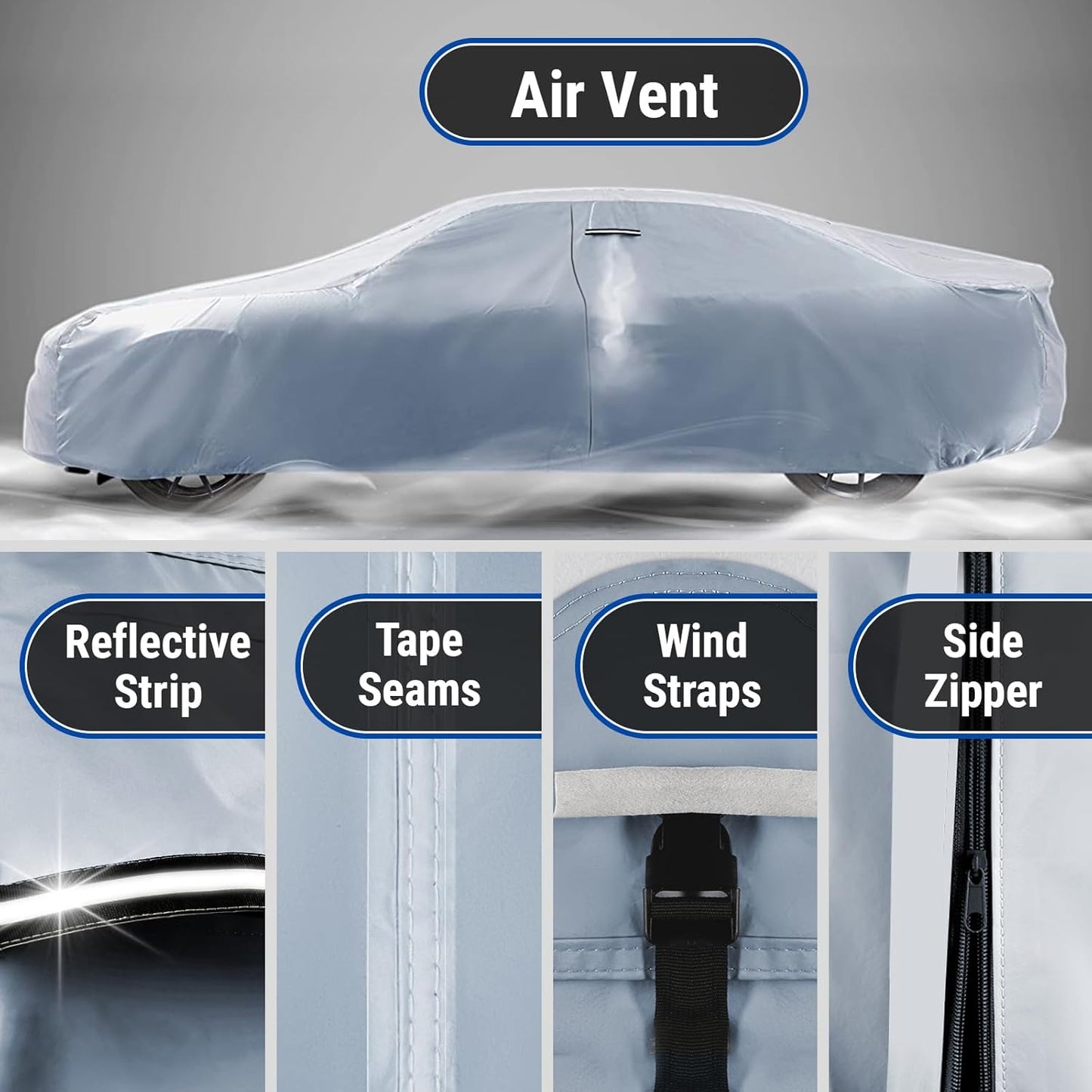 iCarCover Premium Car Cover for 1961-1963 Pontiac Tempest Wagon Heavy Duty Waterproof All-Weather Automobiles Custom Fit Indoor Outdoor UV Snow Protection Covers with Straps and Bag