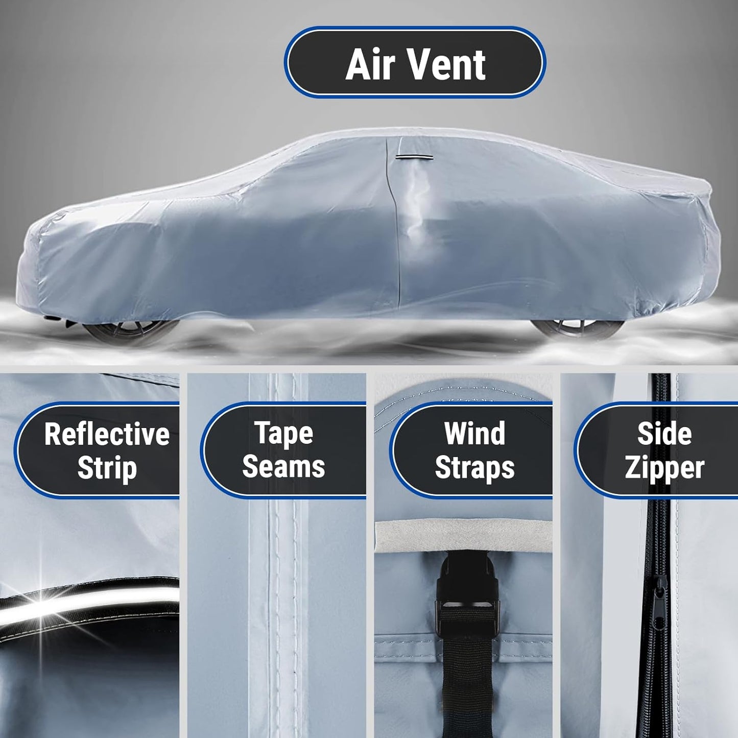 iCarCover Premium Car Cover for 1959-1970 Pontiac Bonneville Wagon Heavy Duty Waterproof All-Weather Automobiles Custom Fit Indoor Outdoor UV Snow Protection Covers with Straps and Bag