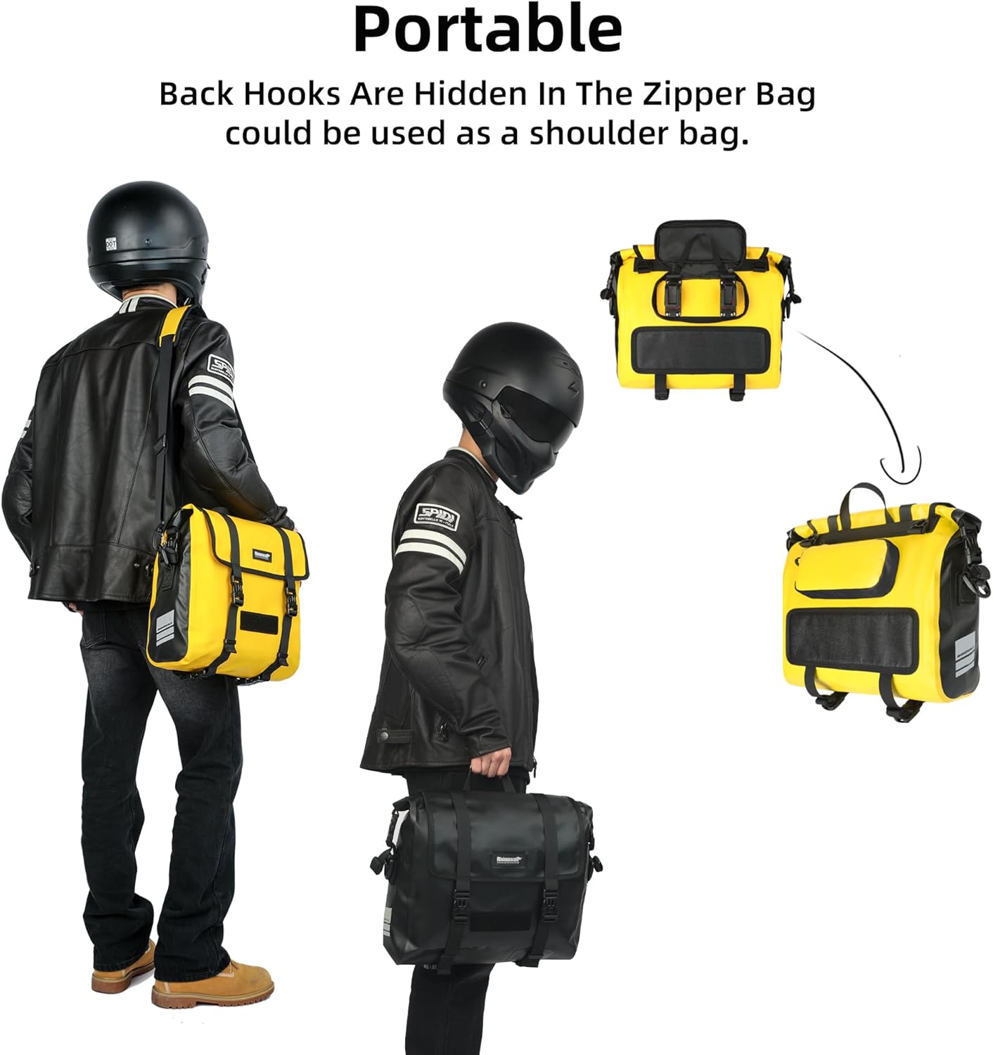 Rhinowalk Motorcycle Saddlebags, Waterproof Quick Release 15L Single Side Hanging Bag Motorcycle Accessories