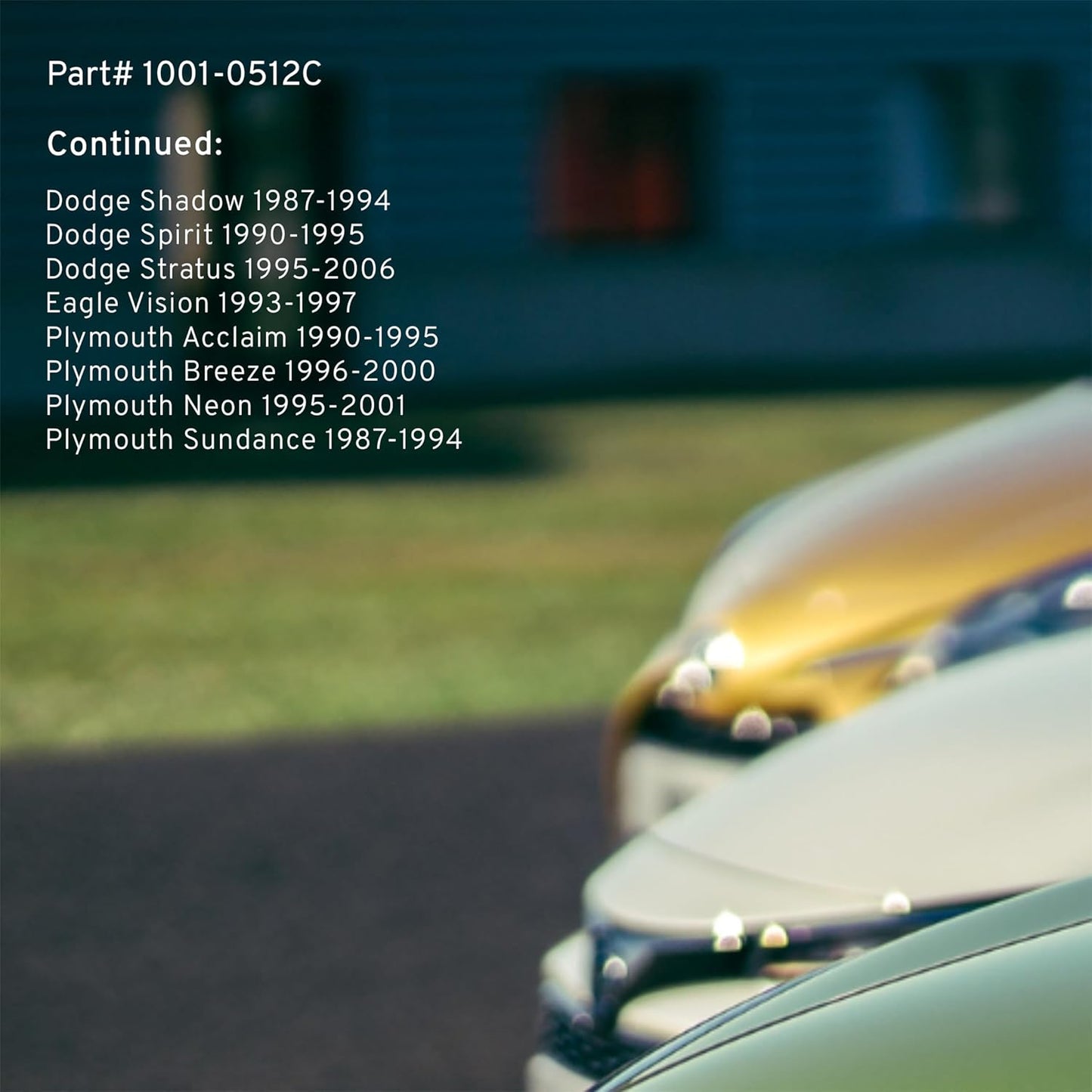 Premium Ceramic Rear Brake Pads (1001-0512C) Compatible with 1985-2010 Chrysler/Dodge/Eagle/Plymouth (300M/Acclaim/Breeze/Cirrus/Daytona/Dynasty/Imperial/Intrepid/Lancer & More)