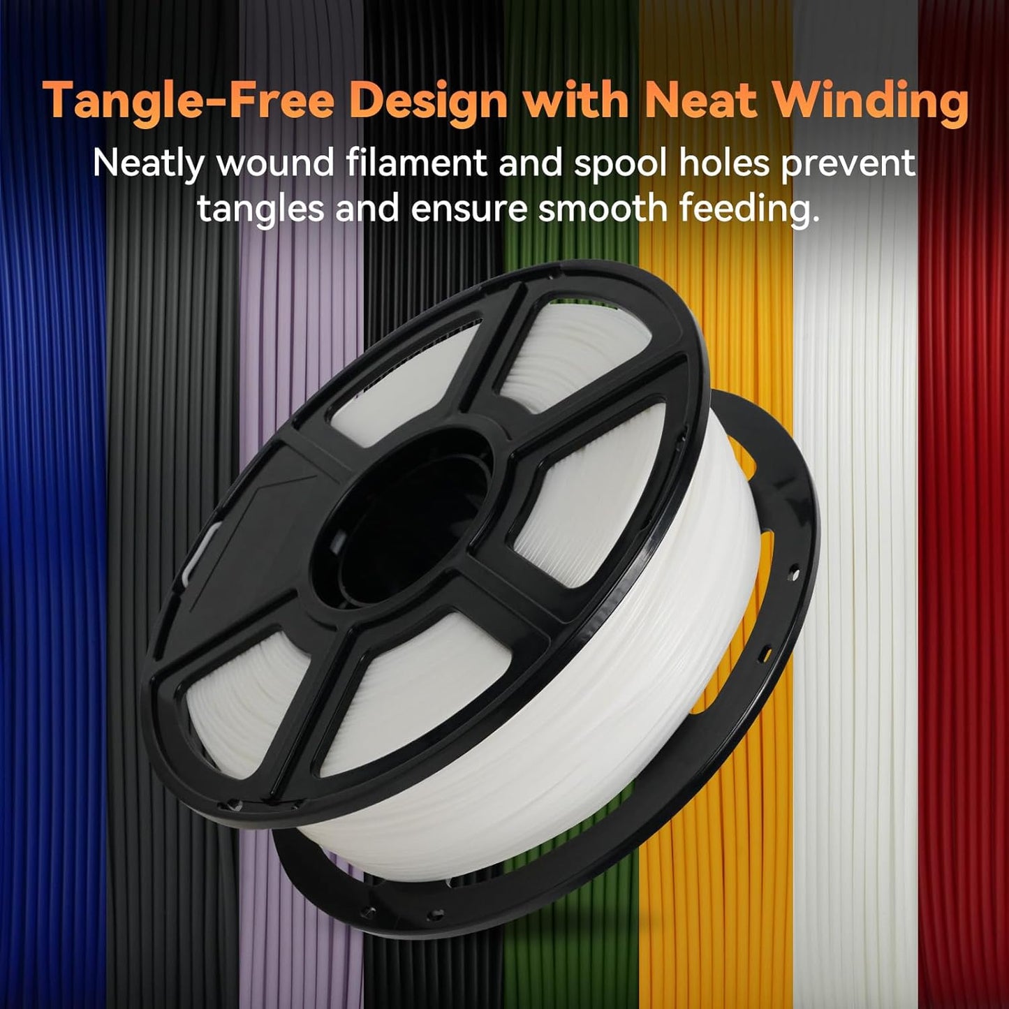 FLASHFORGE PLA Filament 1.75mm +/- 0.02mm, Matte White 3D Printer Filament 1kg (2.2lbs) Spool, Excellent Printing Performance, Easy to Use for Most FDM 3D Printers