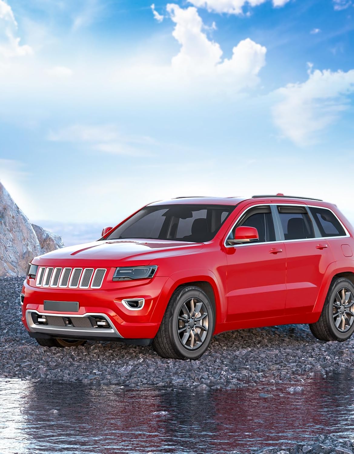 in-Channel Window Rain Guards Fit for Jeep Grand Cherokee(Limited) 2011-2021 Extra Durable Window Visors Window Deflectors Vent Visors Vent Shades Car Accessories-4 pcs 2-Q18