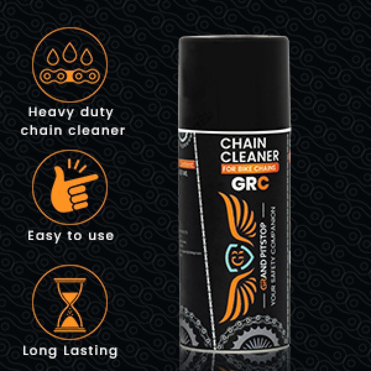 GRAND PITSTOP Chain Cleaner/Degreaser Spray for Motorcycle Cleaning - Motorcycle Cleaner for On and Off-Road for All Bikes (160 ml)