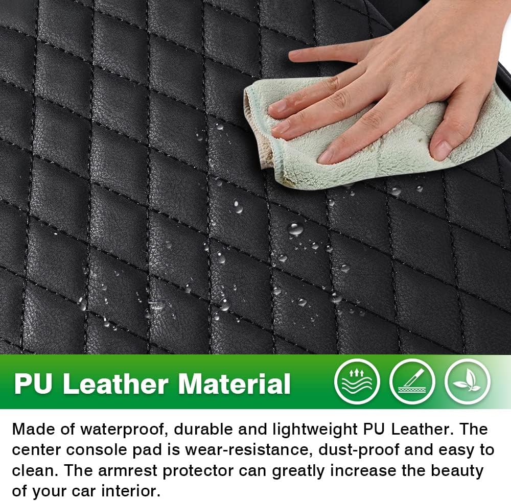 Shademax Center Console Cover for Kia Telluride Accessories 2026 2025 2024 2023-2020 Armrest Cover Cushion Pad PU Leather Armrest Seat Box Cushion Middle Console Lid Protector Anti-Scratch