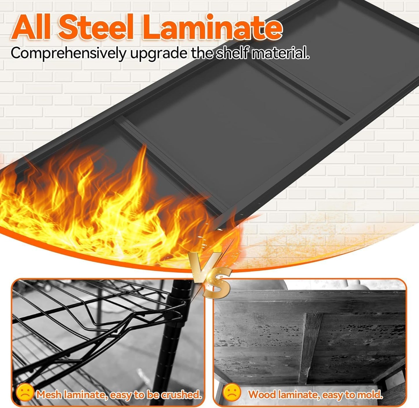 Metal Garage Shelving Unit, Heavy Duty 5-Tier Adjustable Storage Rack, Steel Shelving,2000 lbs Capacity, Industrial Shelves for Heavy Tools and Equipment (5-Tier 59" H x 28" W x 14" D)