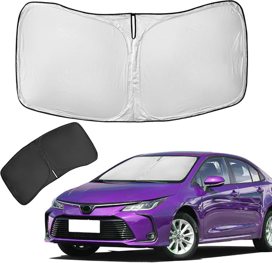 for Toyota Corolla Sun Shade Sunshade Windshield Cover - 4 Layers Front Window Shade for Corolla 2020-2024 2025 Custom Fit Sun Visor - 240T Retractable Shade Blocks UV Rays Car Accessories