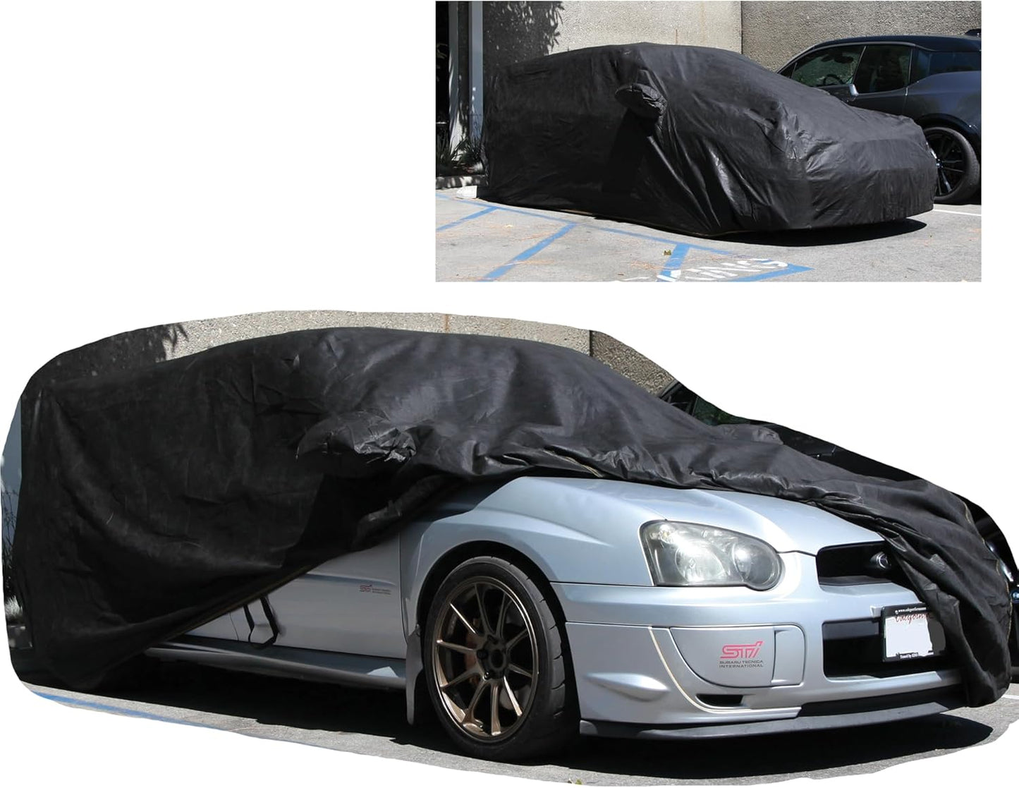 All Weather Waterproof car Cover Good for rain Snow uv Protection dust mid-Size Hatchback Big Wing sti Impreza Jetta Wagon Prius Black