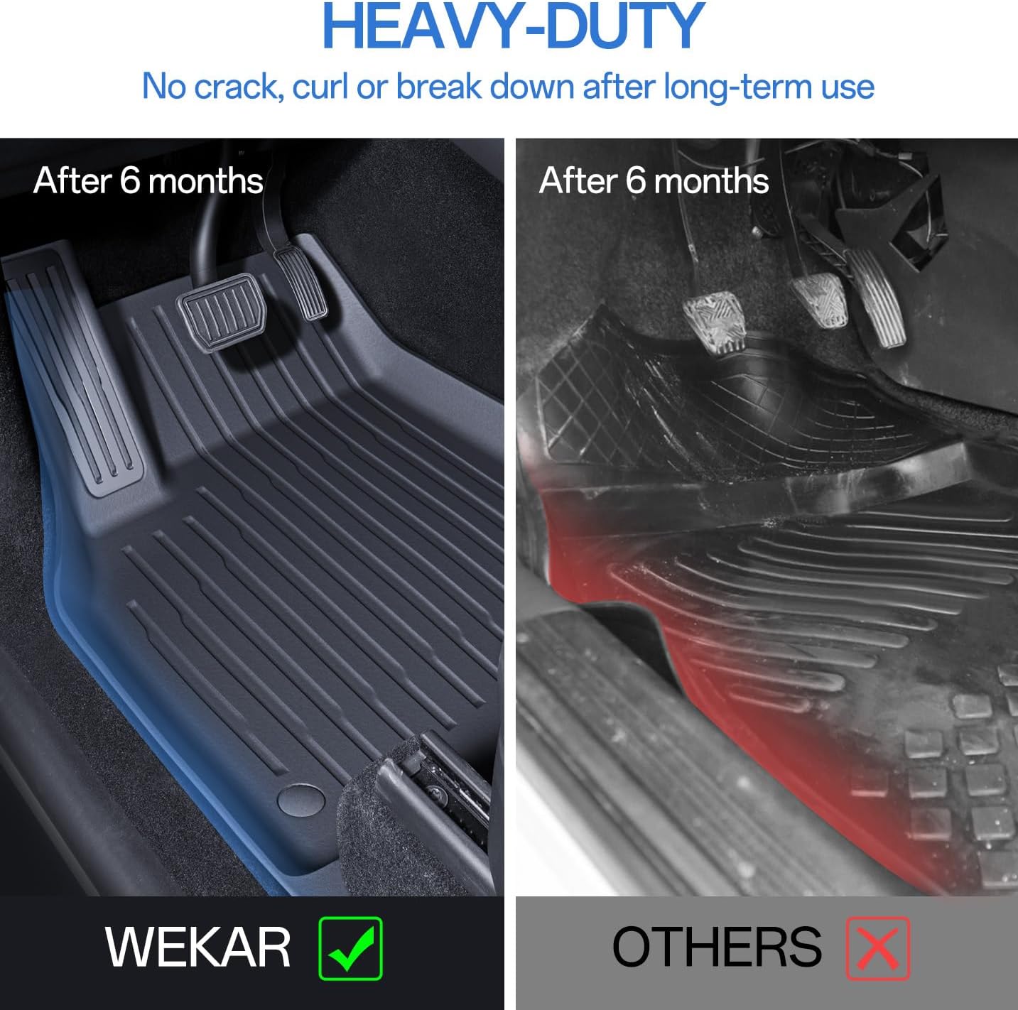 Floor Mats Fit for Model Y 2026-2025 Juniper 5-Seat - Custom Fit All Weather Front & Rear Row TPE Car Mats Floor Liners, 3-Piece (Not Fit 7-Seat)