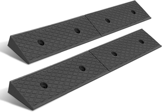 DNA MOTORING 2pcs 2" Rise Rubber Curb Ramp Heavy Duty Loading Driveway Ramp Threshold Ramp 38.6 in L x 5.9 in W x 2 in H for Loading Dock, Warehouse, Wheelchair, Motorcycles, Cars, TOOLS-00643