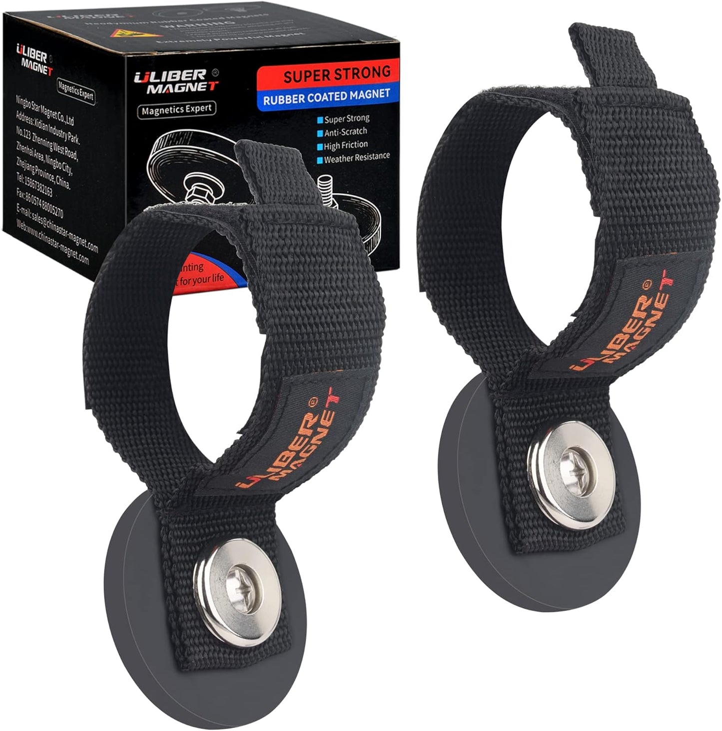 ULIBERMAGNET Strong Magnetic Storage Straps,Heavy Duty Magnetic Garage Storage Tool Organizer,Extension Cord Straps, Hose, Cable, Rope,Tools for Garage,Pick-up,RV and Workshop(2 Pack)