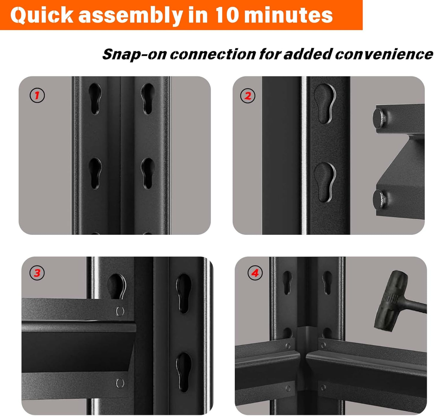Metal Garage Shelving Unit, Heavy Duty 4-Tier Adjustable Storage Rack, Steel Shelving,2000 lbs Capacity, Industrial Shelves for Heavy Tools and Equipment (4-Tier 44" H x 28" W x 14" D)