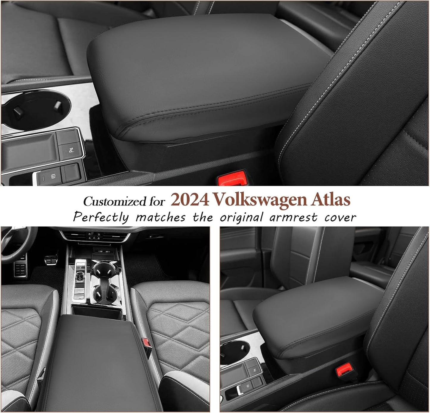 SKTU for 2024 2025 2026 Volkswagen Atlas Center Console Cover 2024 2025 2026 VW Atlas Armrest Cover Atlas SE/SEL Center Console Pad Volkswagen Atlas 2024 2025 2026 Accessories Center Console Cushion