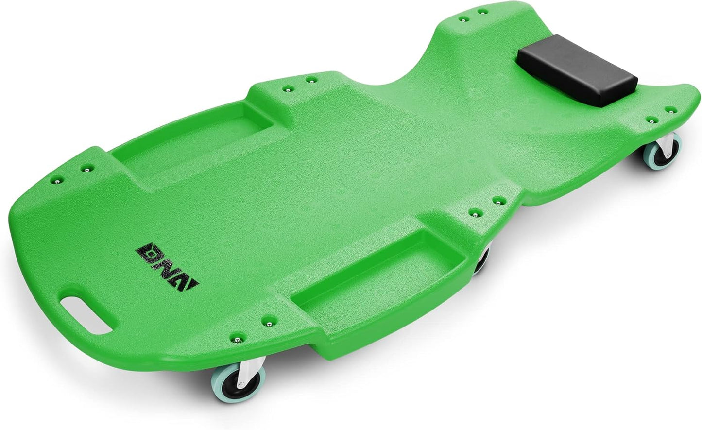DNA MOTORING TOOLS-00240 48 Inches Heavy-Duty Low-Profile Roller Automotive Creeper with Padded Headrest, Green