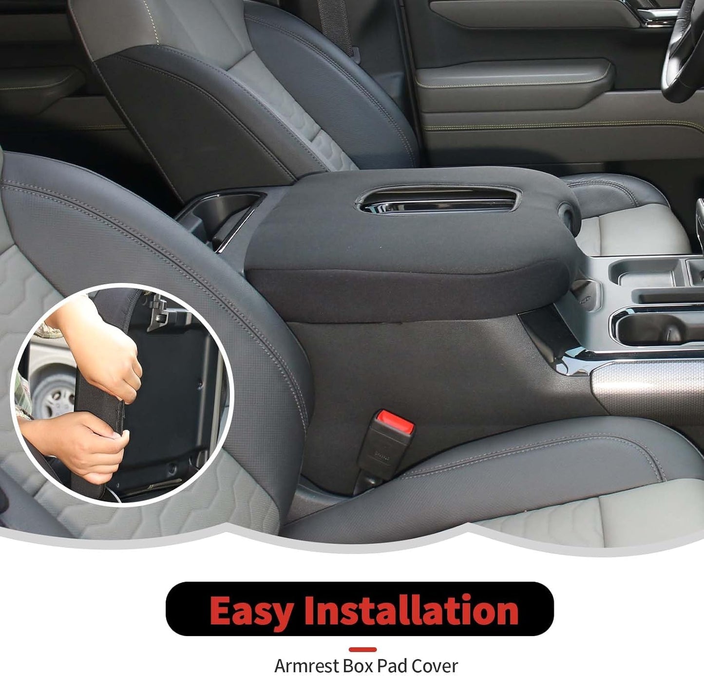 RT-TCZ Armrest Box Pad Cover Compatible with Chevrolet Silverado/GMC Sierra 2019-2023,for Chevrolet Tahoe 2021-2023,for Chevy Suburban 2020-2023,for GMC Yukon 2021-2023