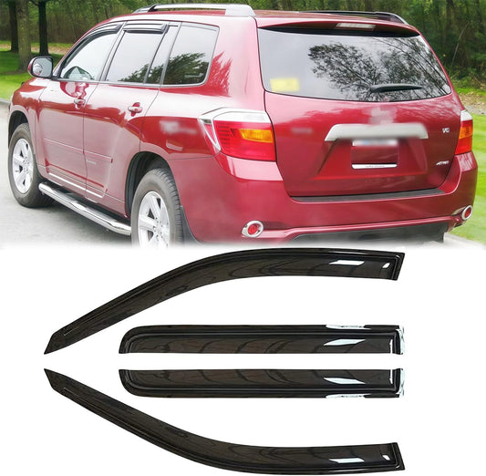 Rainproof Side Window Wind Deflectors for 2011-2017 Jeep Compass (Old Body Style), Tape-on Sun Rain Guard Sets,Nice Looking Window Visors for Cars,Vent Deflector for 11-17 Jeep Compass 94540