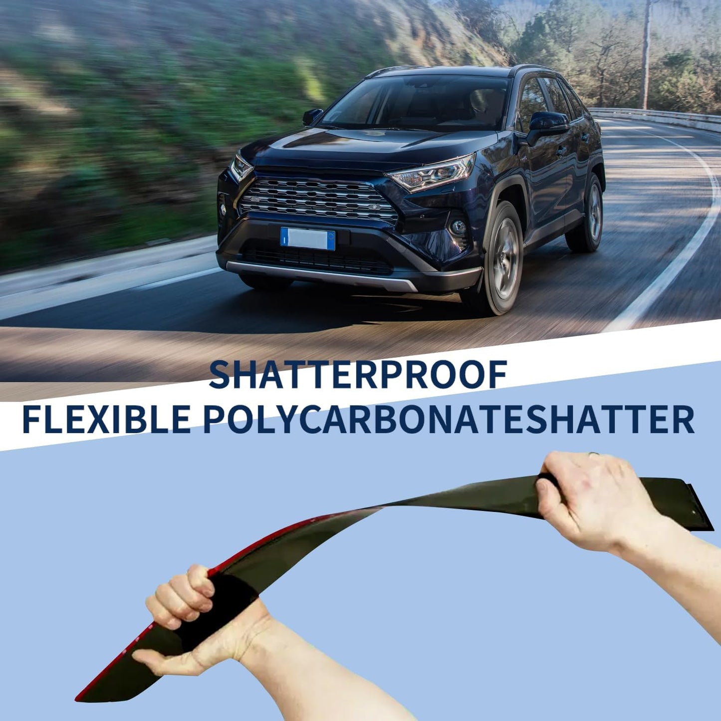 Rain Guard Compatible with 2019-2024 Toyota RAV4, Outside Mount Extra Durable Window Visors, Sun Wind Side Vent Window Deflector Shade Shield 2019 2020 2021 2022 2023 2024