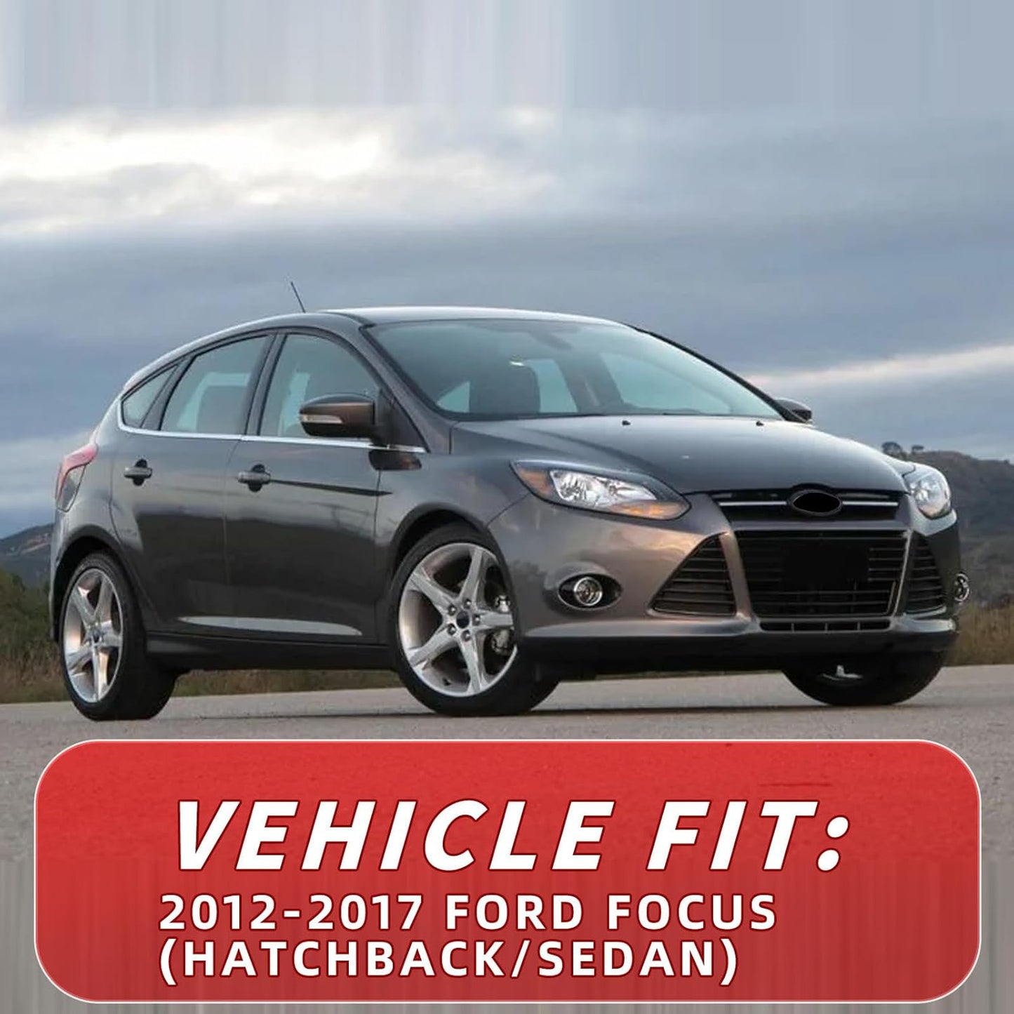 4pcs in Channel Rain Guards Fit for 2012 2013 2014 2015 2016 2017 Ford Focus Hatchback/Sedan, Durable Window Visors Side Wind Deflectors, Vent Shades Visors Shield