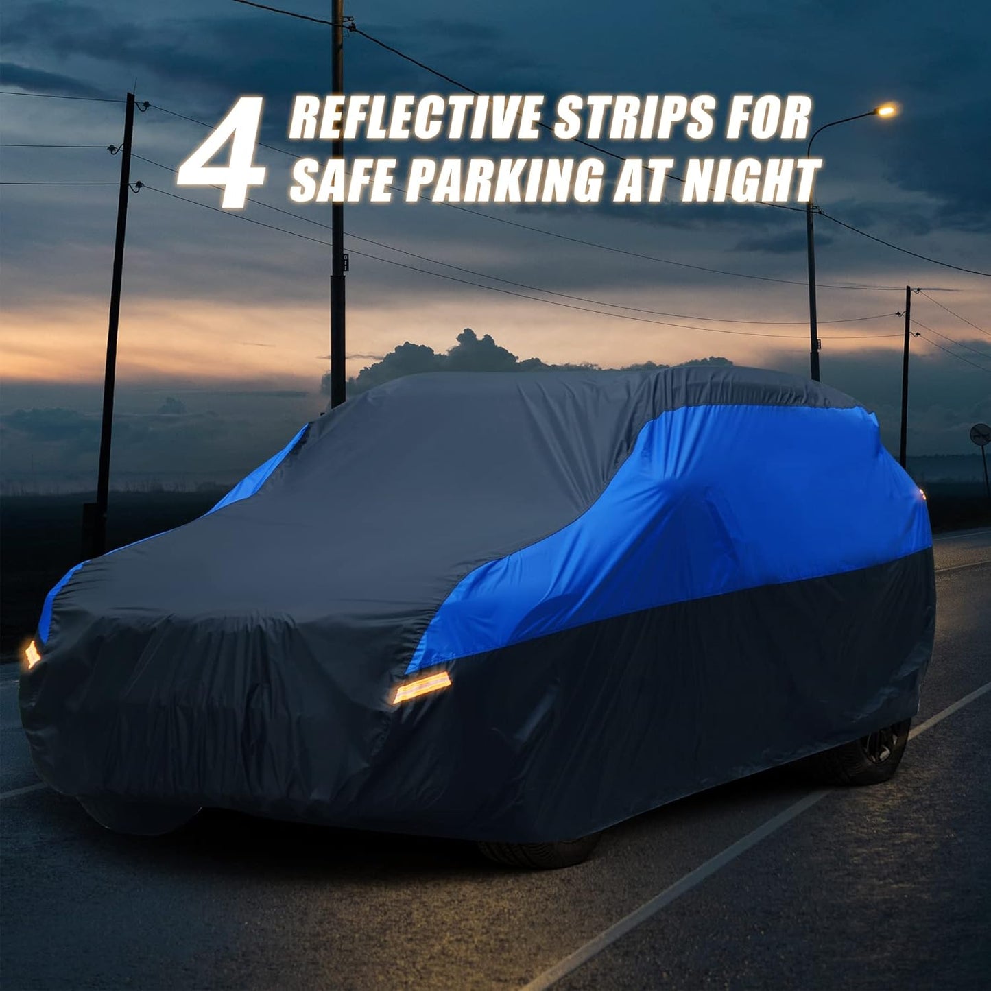 SUV Car Cover Waterproof All Weather, Cover Full Exterior Cover Windproof Outdoor Full Car Cover UV/Snow/Hail/Dust Protection Fit SUV Jeep-Length 182" to 190"