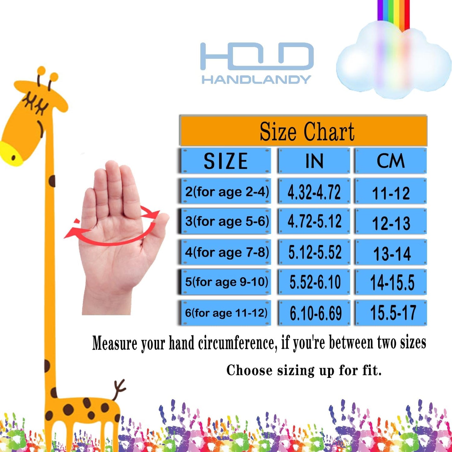 HANDLANDY 2 Pairs Kids Gardening Gripper Gloves, Foam Rubber Coated Children Toddler Garden Yard Work Outdoor Playing Gloves for Girls Boys (Size L)