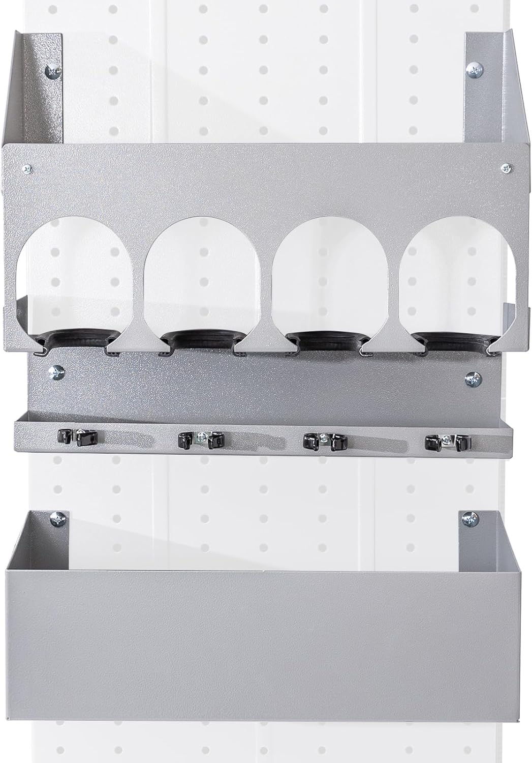 AA Products P-SH-Power Tool Organizer Wall Mount Designed for 16''D Van Shelving Storage, Three Layer 16" W Steel Power Tool Charging Station Organizer