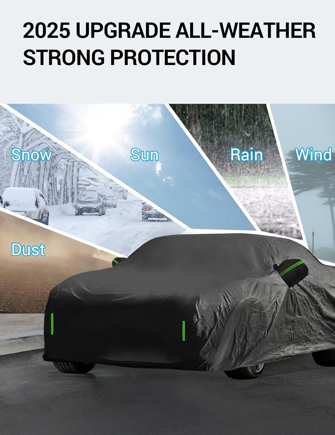 Proadsy 2025 Upgrade Car Cover Custom Fit for 2021-2025 Kia K5, Waterproof All Weather for Automobiles, Full Exterior Cover Rain Snow Sun Protector Indoor Outdoor Car Cover