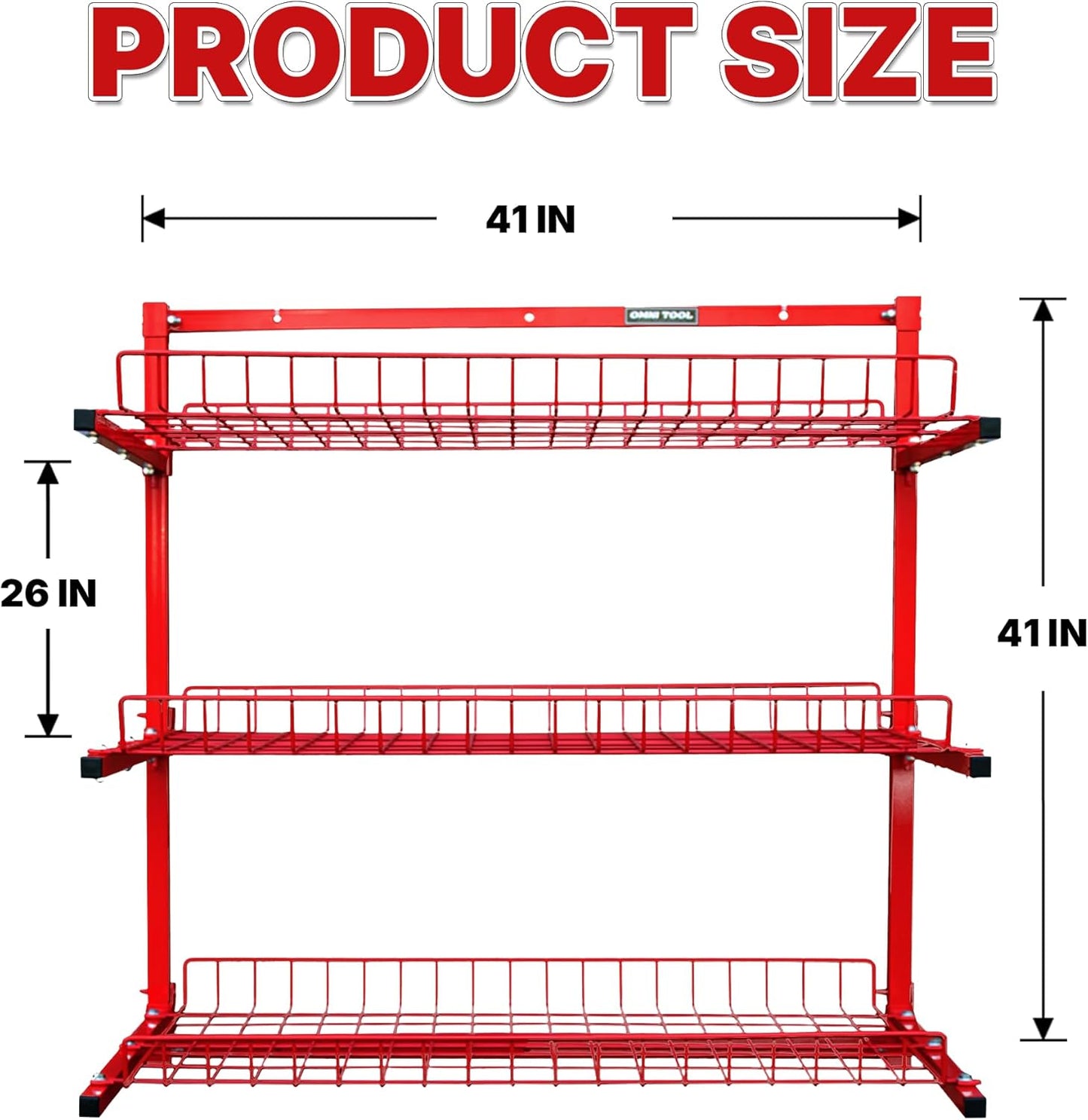 LAUCO Wall Mounted Storage Rack, 3-Level Metal Wall Shelving with Shelf Organizer/Garage Shelving Wall Mounted Heavy Duty [39116]