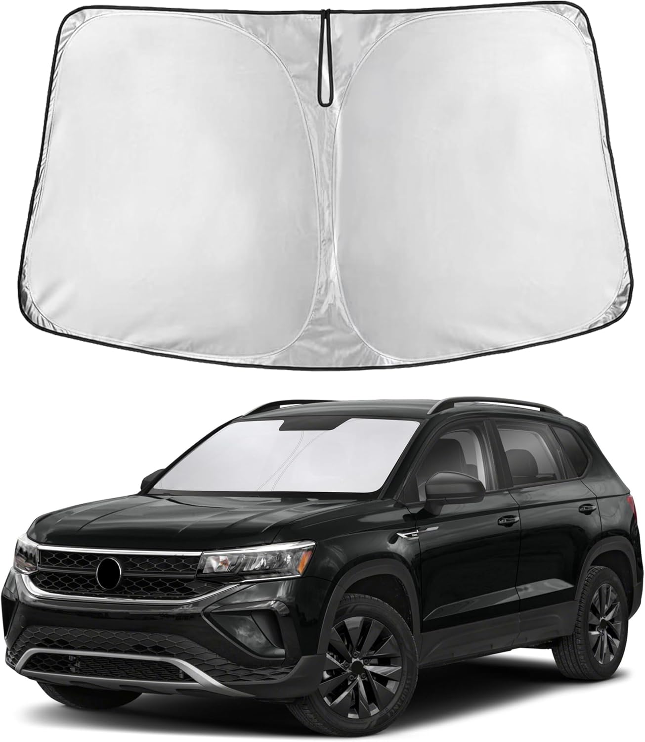 EcoNour Windshield Sun Shade Compatible for VW Tiguan (2018–2025) | Custom Fit Front Window Shade | 4-Layer, 240T Sunshade Accessories | UV & Heat Blocker for Tiguan Windshield