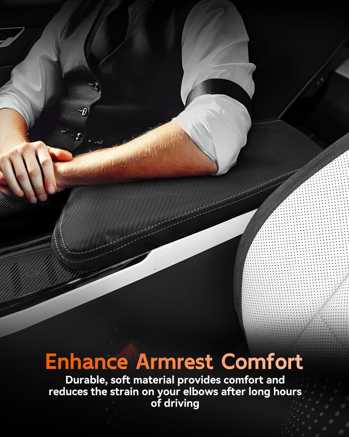 CDEFG for Kia EV6 2022-2025 Center Console Cover Armrest Box Cover for EV6 (Light, Light Long Range, Wind, GT-Line, GT) 2022 2023 2024 2025 Accessories Arm Rest Protector Carbon Fiber