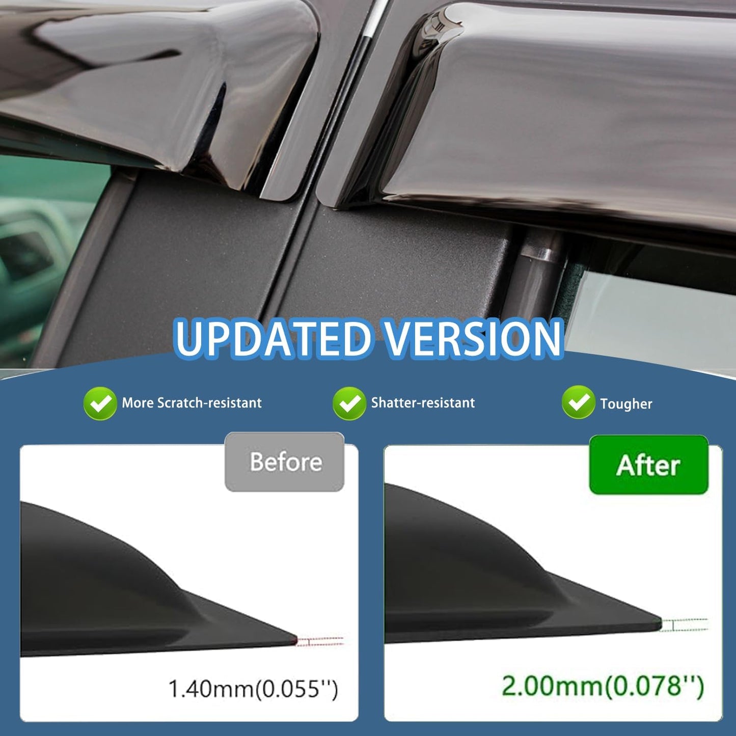 4PCS Rain Guards Window Visors Wind Deflector Fits for 2018-2023 Honda Odyssey, Front & Rear Outside Mount Vent Shade, Tape-on Vent Visors, 2018 2019 2020 2021 2022 2023