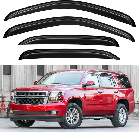 Window Visors Rain Guards for 2007-2014 Chevy Tahoe/GMC Yukon, Out-Channel Window Vent Wind Deflectors Visors Shades for 07-14 Tahoe/Yukon