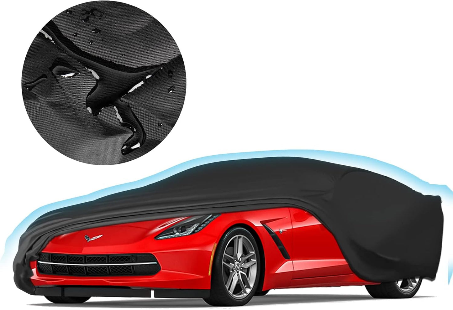 Proadsy 2025 Upgrade Car Cover Compatible with C7 Corvette 2014-2019 Windproof All Weather Waterproof Sun Rain UV Dust Snow Protection Outdoor Covers