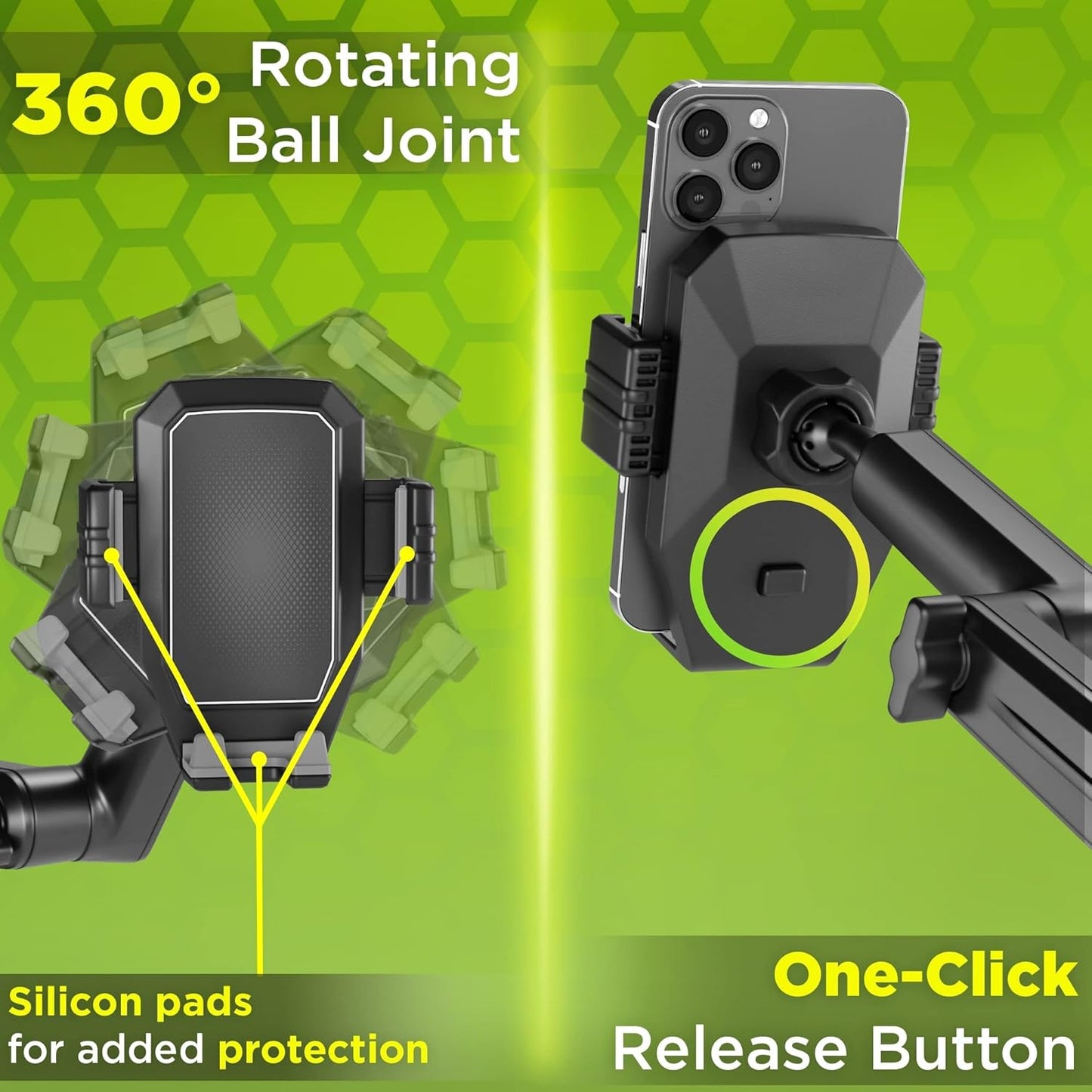 Phone Mount for Truck Phone Holder for Truck - Heavy Duty Super Suction Cup, Mobile Device Holder Dashboard Window 16.9 inch Long Arm & Stable, iPhone & Samsung Compatible, Commercial Trucker, Gray