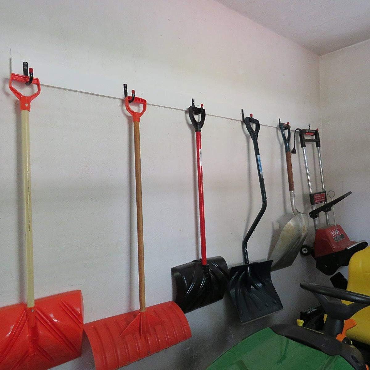 Garage Storage J Utility Hook, 8 Pack Heavy Duty Wall Mounted Hanging Hooks Organize Garden Tools, Gym Bags, Stroller, Toy,Power Tool, Black and Red