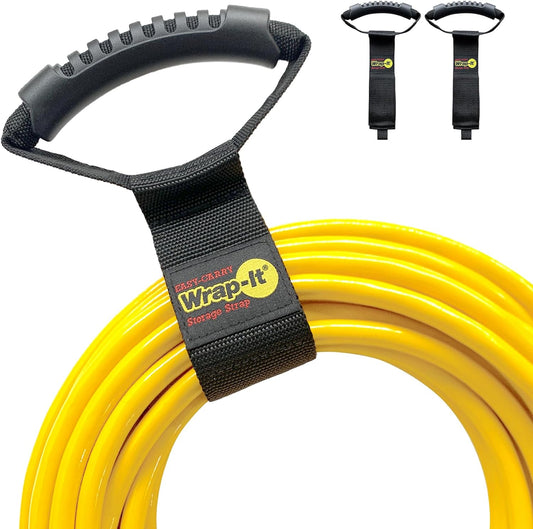 Easy-Carry Wrap-It Storage Straps - 17" (2-Pack) – Heavy-Duty Hook and Loop Cord Carrying Strap, Hanger, and Organizer with Handle for Pool Hoses, Garden Hoses, Cables, and Dad Gift Ideas…
