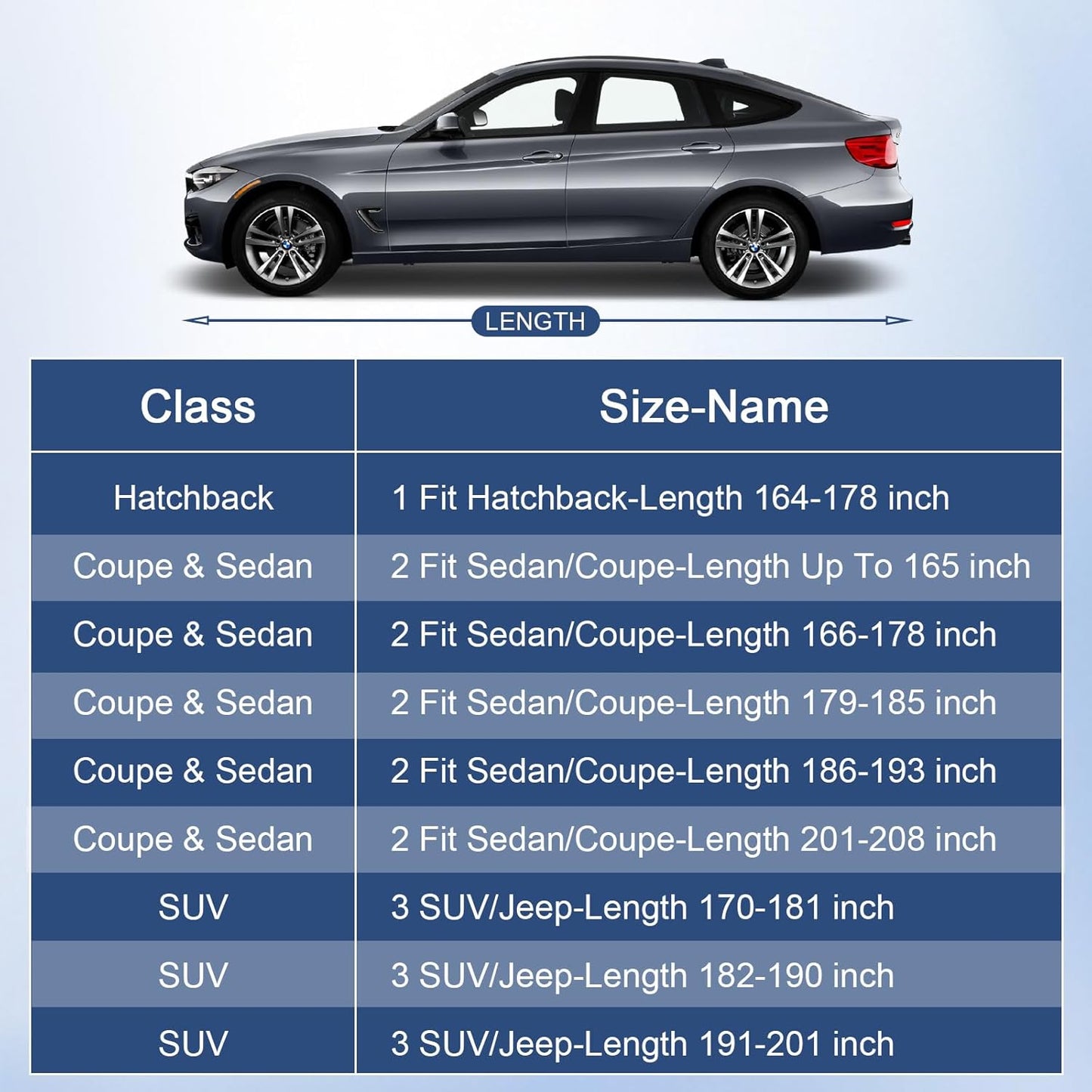 Car Cover Waterproof All Weather for Automobiles, Full Exterior Covers for Sedan & Coupe (186-193 inch) Universal Fit for Ford Mustang, Chevy Camaro, etc. Rain Winter Sun Snow Protection.