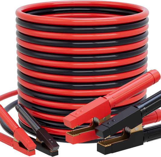 Heavy Duty Jumper Cables 1 Gauge 30FT 900A, Automotive Booster Cables for 12V/24V Car, SUV &Truck Battery with Professional Clamps and Carrying Bag, Suitable for gasoline and diesel engines