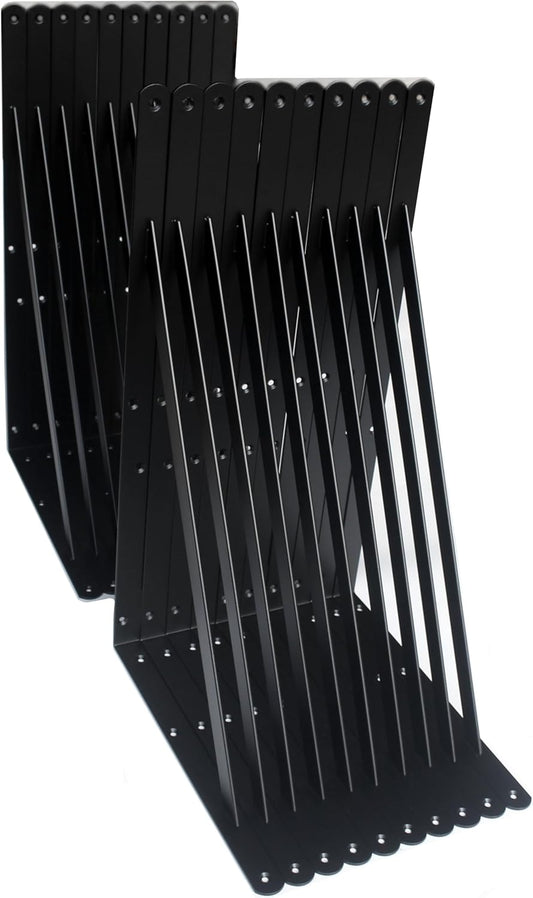 20 Pack L20 x H 12" Black Heavy Duty Shelf Brackets with Screws Metal Shelf Brackets Shelf Support Angle Brackets for Shelves L Brackets Heavy Duty Floating Shelf